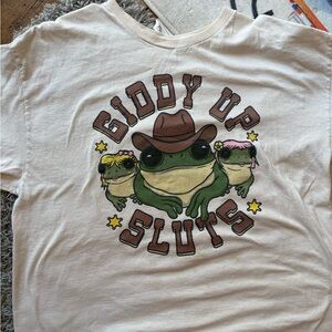 Cream Graphic T-Shirt with Frog Design